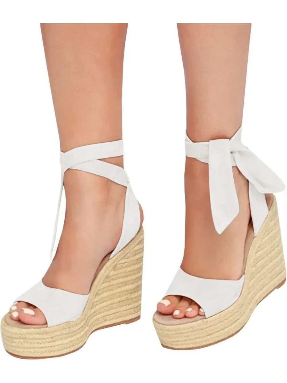 Stylish Women's Open Toe Espadrille Wedge Sandals with Ankle Strap - Summer